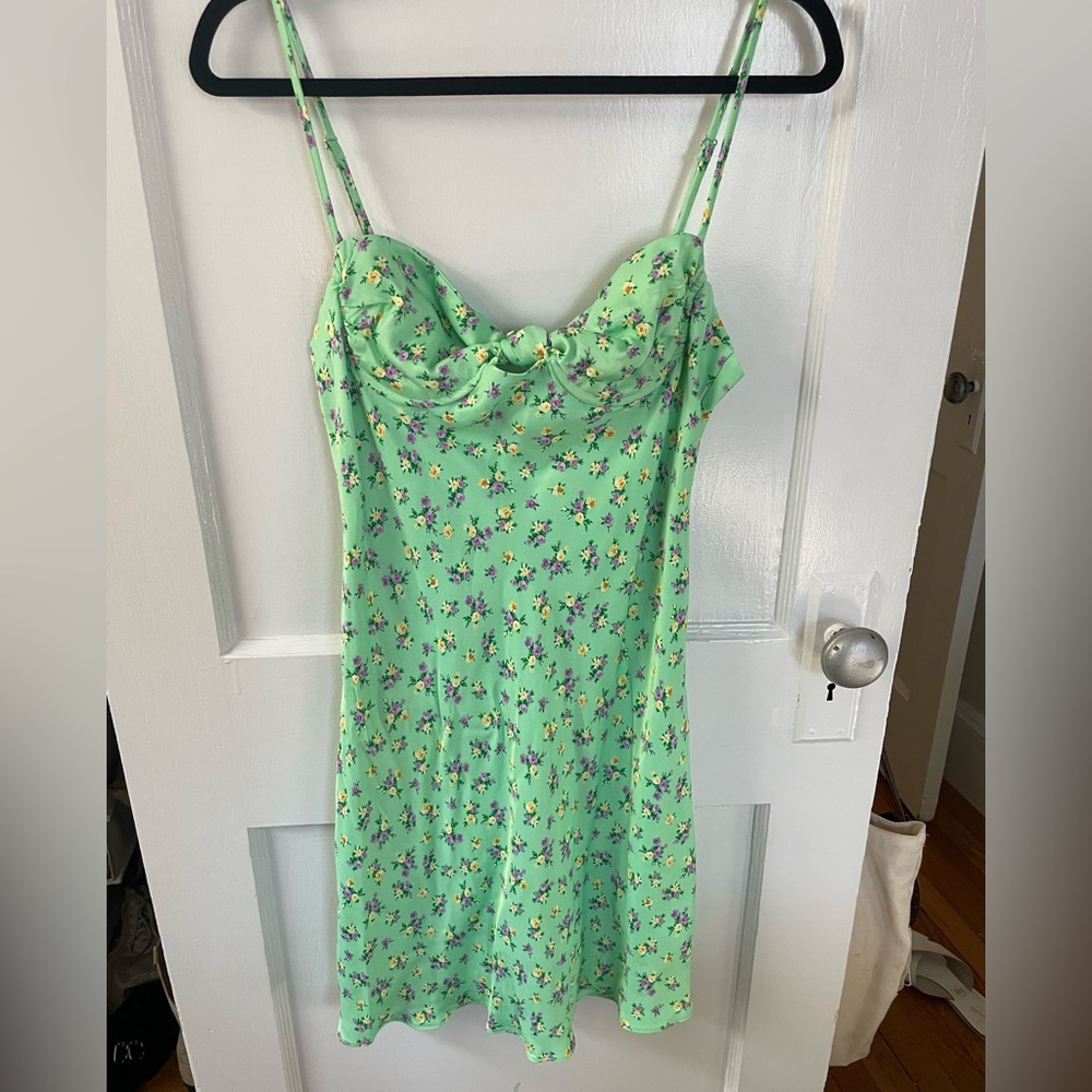 Zara Green Satin Mini Dress - Never Worn Before